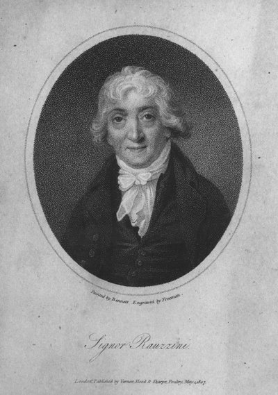Portrait of Venanzio Rauzzini, engraved by Samuel Freeman by English School